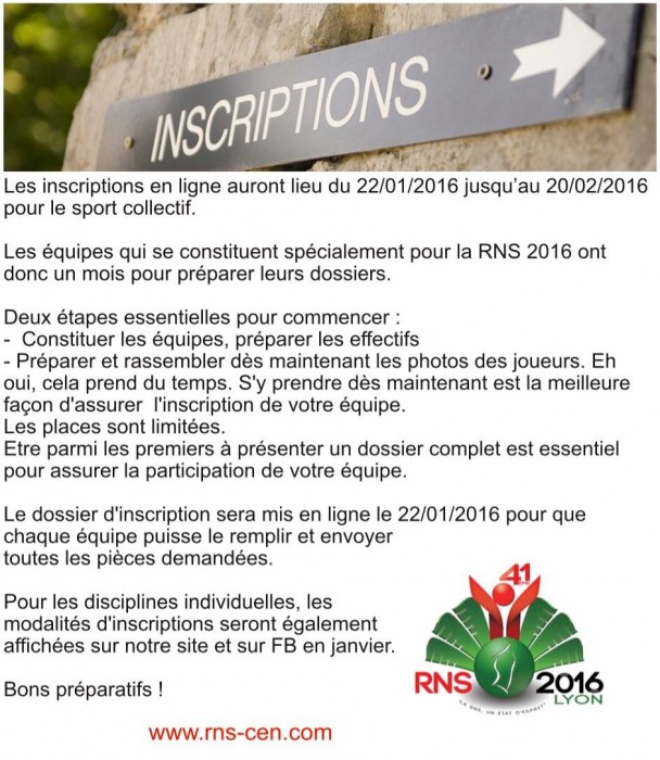 inscription RNS 2016